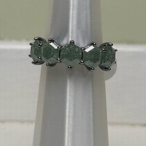 OG collection.  Chic Hematite and Mint Ice Crystal Ring.  Size 8.
